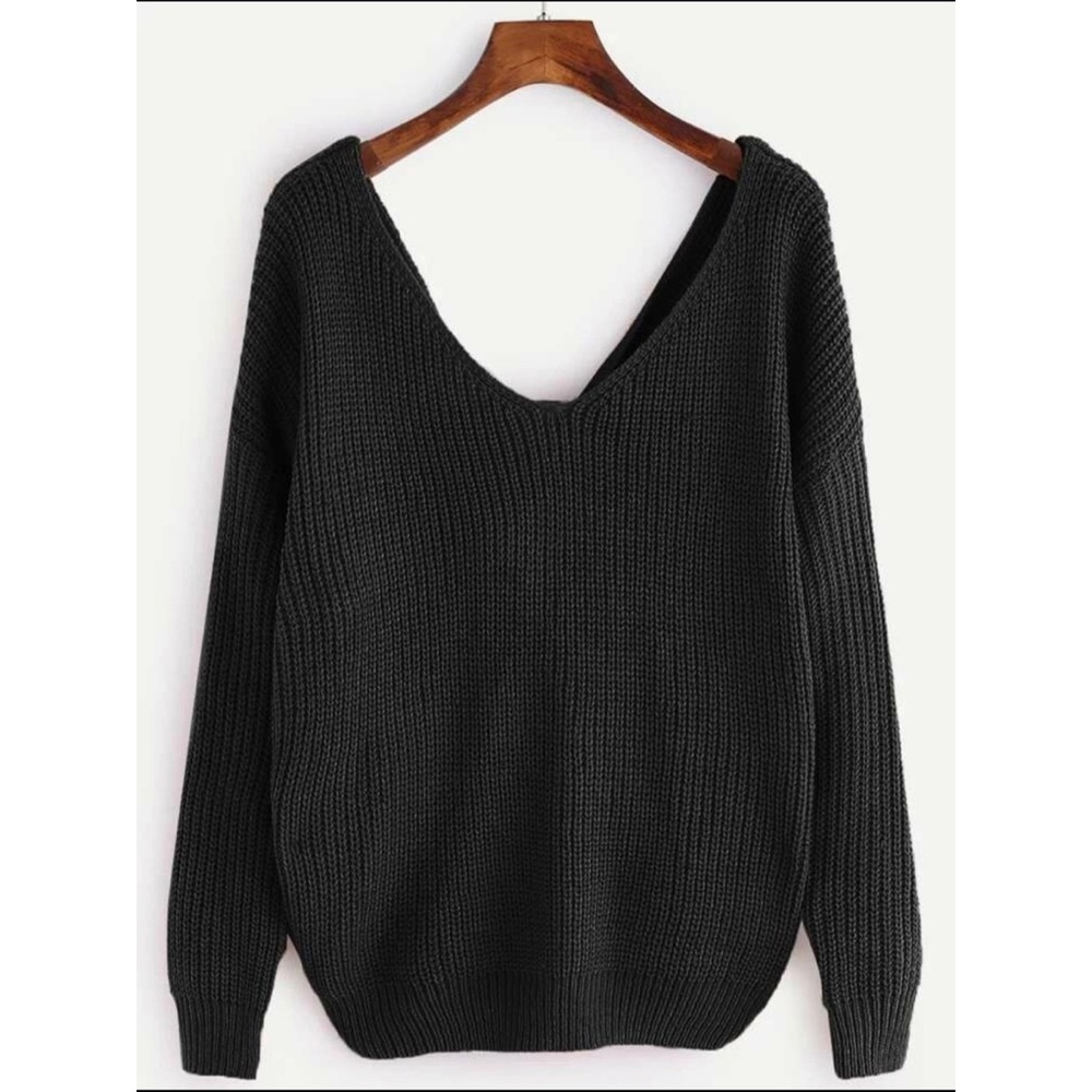 LAST CHANCE❄️ twist back knit sweater black - Picture 3 of 4